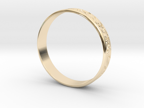 Ring Ornament love you in 14k Gold Plated Brass