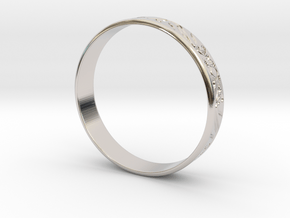 Ring Ornament love you in Rhodium Plated Brass