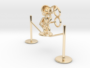 Lala "Walking in rope & throwing rings" - DeskToys in 14k Gold Plated Brass