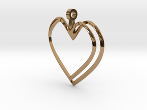Open Heart Pendant in Polished Brass