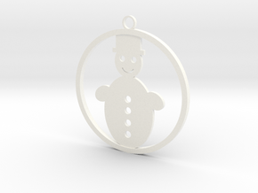 Christmas Ball with snowman in White Processed Versatile Plastic