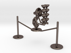 Lala "Walking in rope & balancing wine glass" - De in Polished Bronzed Silver Steel