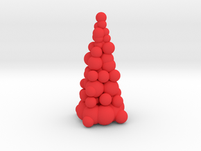 Christmas Tree Sculpture in Red Processed Versatile Plastic