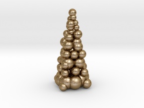 Christmas Tree Sculpture in Polished Gold Steel