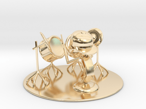 Lala "Trying Drums" - DeskToys in 14k Gold Plated Brass