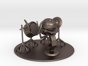 Lala "Trying Drums" - DeskToys in Polished Bronzed Silver Steel