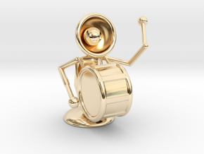 Lala "Playing Drums" - DeskToys in 14k Gold Plated Brass