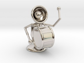 Lala "Playing Drums" - DeskToys in Rhodium Plated Brass