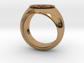 Bitcoin Ring in Polished Brass