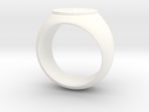 Bitcoin Ring in White Processed Versatile Plastic