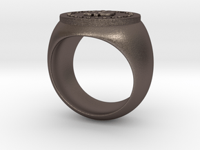 Bitcoin Ring in Polished Bronzed Silver Steel