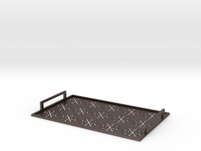 Christmas tray with snowflakes in Polished Bronzed Silver Steel