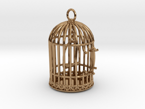 Freedom Birdcage Pendant in Polished Brass