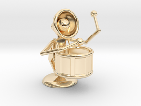 Lala "Performing in Drum Band" - DeskToys in 14k Gold Plated Brass