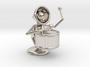 Lala "Performing in Drum Band" - DeskToys in Rhodium Plated Brass