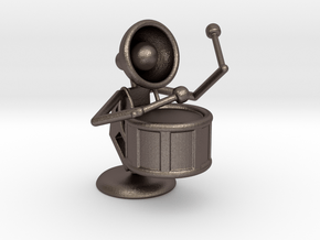 Lala "Performing in Drum Band" - DeskToys in Polished Bronzed Silver Steel