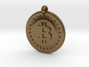 Bitcoin pendant in Polished Bronze
