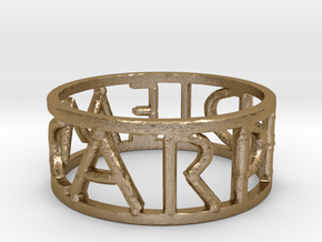 Carpe Diem Ring Size 7 in Polished Gold Steel