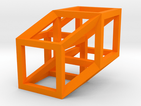 Hypercube in Orange Processed Versatile Plastic