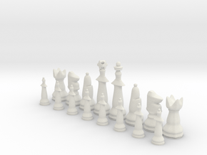 1/2 Set Modern Tournament Size Chess Piece (white) in White Natural Versatile Plastic