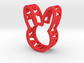 Rabbit Pendant in Red Processed Versatile Plastic