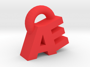 AE Pendant in Red Processed Versatile Plastic
