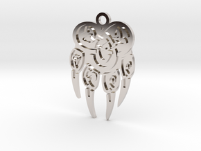 Pendant Paw in Rhodium Plated Brass