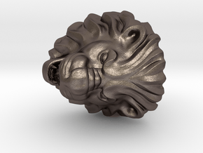 Lion Ring in Polished Bronzed Silver Steel