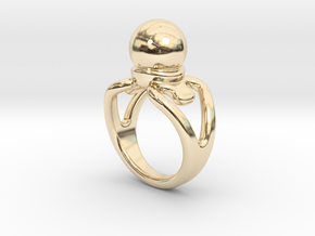 Black Pearl Ring 17 - Italian Size 17 in 14K Yellow Gold