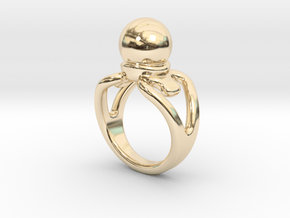 Black Pearl Ring 18 - Italian Size 18 in 14K Yellow Gold