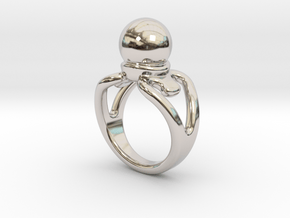 Black Pearl Ring 18 - Italian Size 18 in Platinum