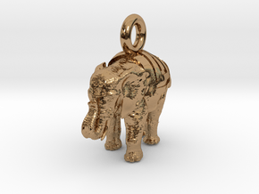 Elephant Pendant in Polished Brass