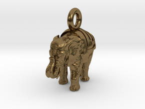 Elephant Pendant in Polished Bronze