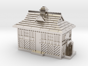 N Gauge - Cabmen's Shelter  in Rhodium Plated Brass