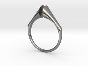 Swept Away: Solitaire Gap in Fine Detail Polished Silver