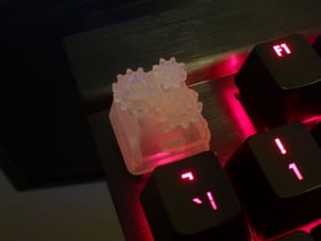 Steampunk Cherry MX Keycap in Clear Ultra Fine Detail Plastic