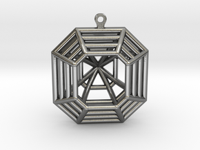 3D Printed Diamond Asscher Cut Earrings (Large) in Polished Silver