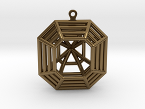 3D Printed Diamond Asscher Cut Earrings (Large) in Polished Bronze