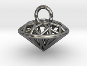 3D Printed Diamond is My Best Friend Pendant Small in Fine Detail Polished Silver