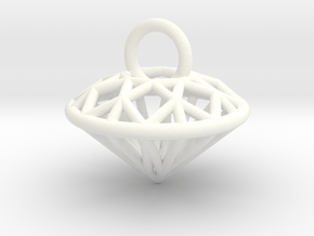 3D Printed Diamond is My Best Friend Pendant Small in White Processed Versatile Plastic