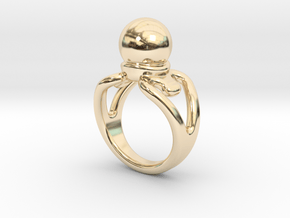 Black Pearl Ring 19 - Italian Size 19 in 14K Yellow Gold