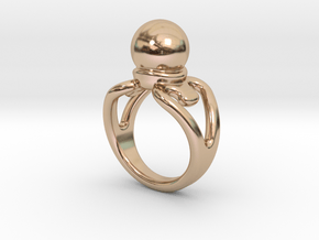 Black Pearl Ring 19 - Italian Size 19 in 14k Rose Gold Plated Brass