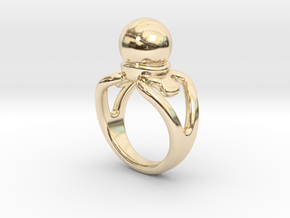 Black Pearl Ring 20 - Italian Size 20 in 14K Yellow Gold