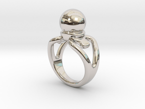 Black Pearl Ring 20 - Italian Size 20 in Platinum