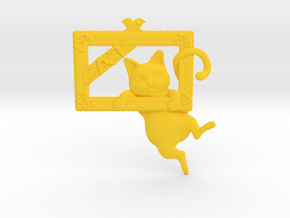 Mona Cat - Featured exclusive cat -Slight fat ver. in Yellow Processed Versatile Plastic