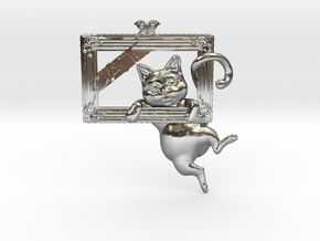 Mona Cat - Featured exclusive cat -Slight fat ver. in Fine Detail Polished Silver