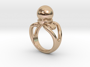 Black Pearl Ring 22 - Italian Size 22 in 14k Rose Gold Plated Brass