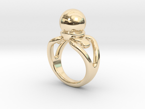 Black Pearl Ring 24 - Italian Size 24 in 14K Yellow Gold