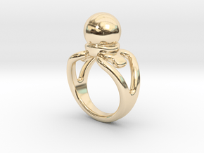 Black Pearl Ring 25 - Italian Size 25 in 14K Yellow Gold