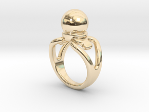 Black Pearl Ring 26 - Italian Size 26 in 14K Yellow Gold
